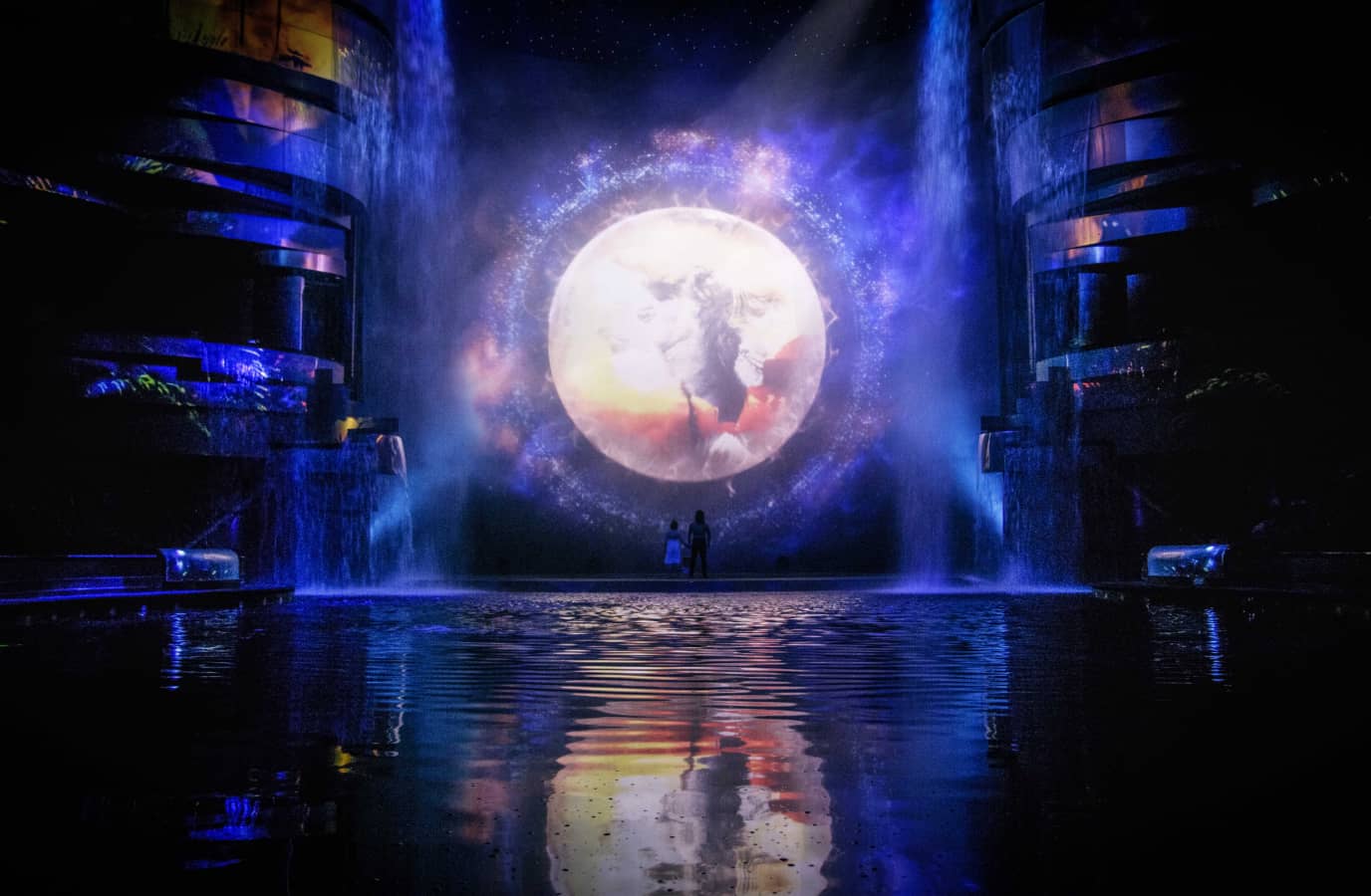 Al Habtoor City - La Perle by Dragone Theatre, Dubai, United Arab Emirates. The stage can be covered with 2.7 million liters of water and drained in seconds. © Courtesy of La Perle